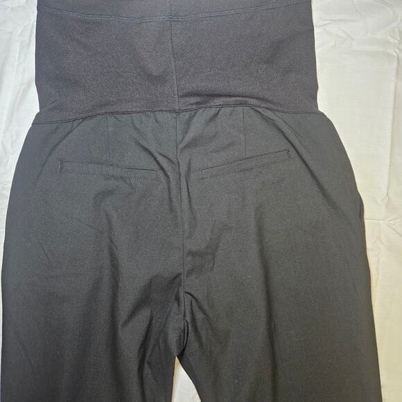 Liz Lange Maternity Black Stretch Dress Pants Medium Bootcut Over Belly Panel - Picture 4 of 10